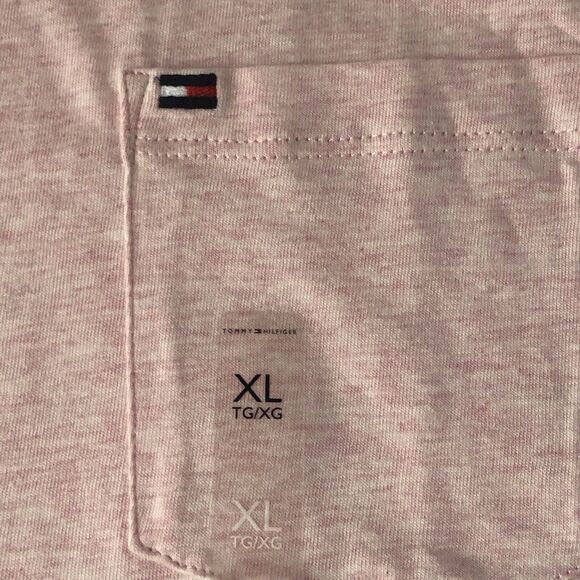 Tommy Hilfiger Men's Short Sleeve Pocket Crewneck Casual T-Shirt Heather Pink XL - Picture 6 of 14